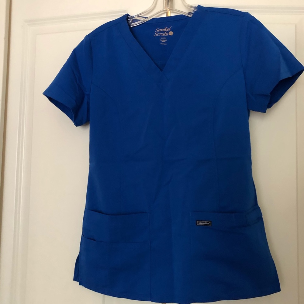 Royal blue scrub top